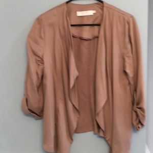 Mauve colored drapey blazer